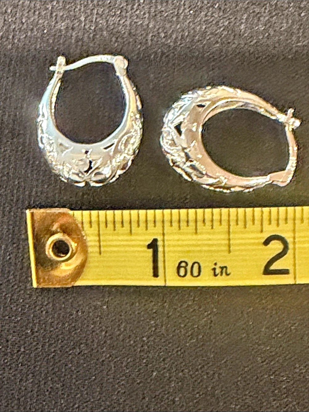 Textured Silver Filagree Hoop Earrings